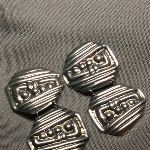 Vintage silver women's earrings from the 80s with clip used