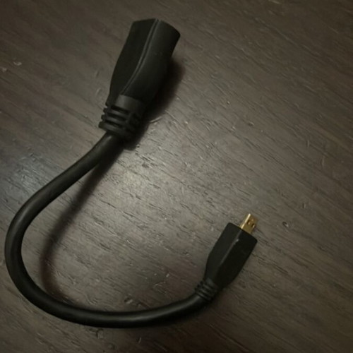 Micro-HDMI to HDMI adapter used for cameras and tablets