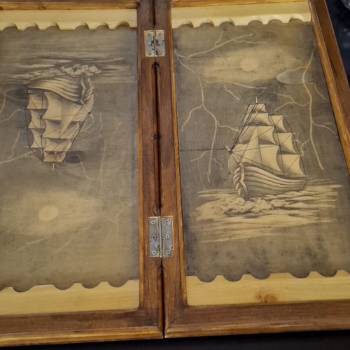 Backgammon handmade wooden, new, very heavy
