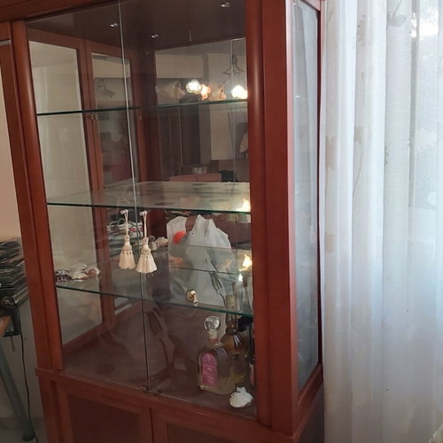 Showcase used, solid cherry wood