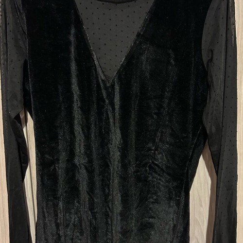 Long-sleeve black blouse with c-through sleeves like new