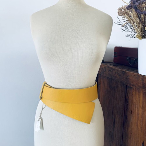 Ioanna Kourbela yellow leather waist belt
