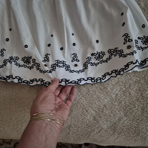Off Shoulder Top Marks & Spencer like new, cotton with black embroidery
