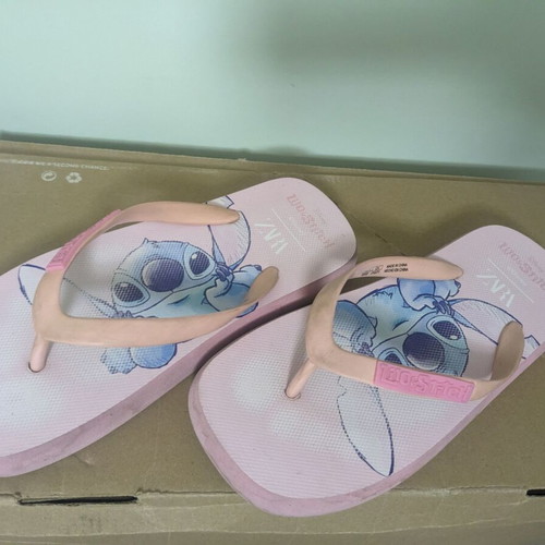 Girls' pink Stitch flip-flops, sizes 32-33