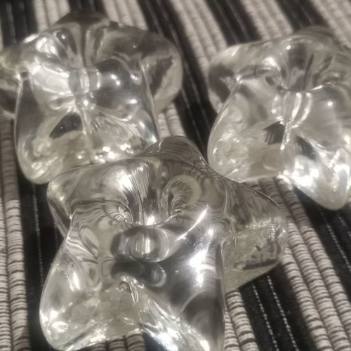 Glass star-shaped candlesticks new for thin candles