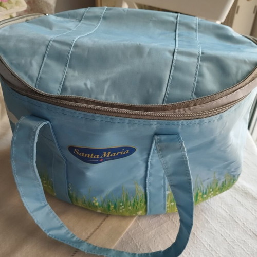 Santa Maria Insulated Cooler Bag like new, blue with grass design