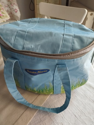 Santa Maria Insulated Cooler Bag like new, blue with grass design