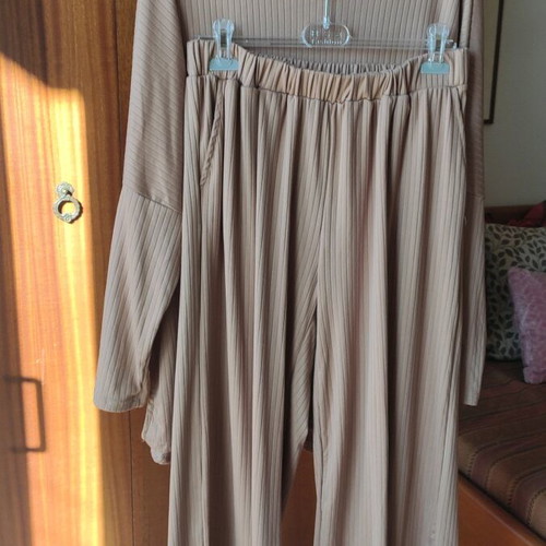 Set blouse and palazzo pants XL like new, beige, brand Honey