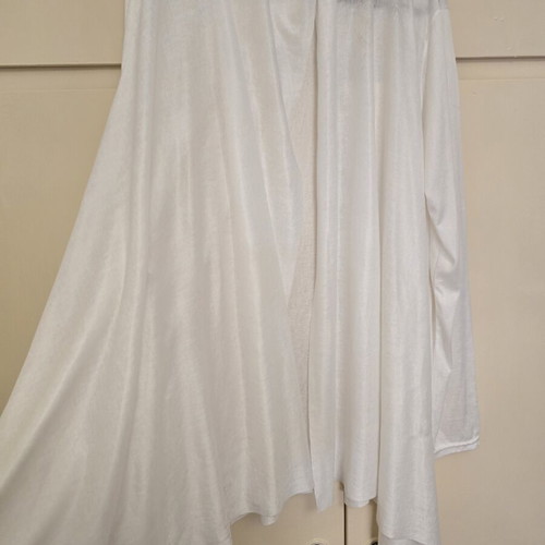 White Long Lightweight Cardigan with Open Front, like new