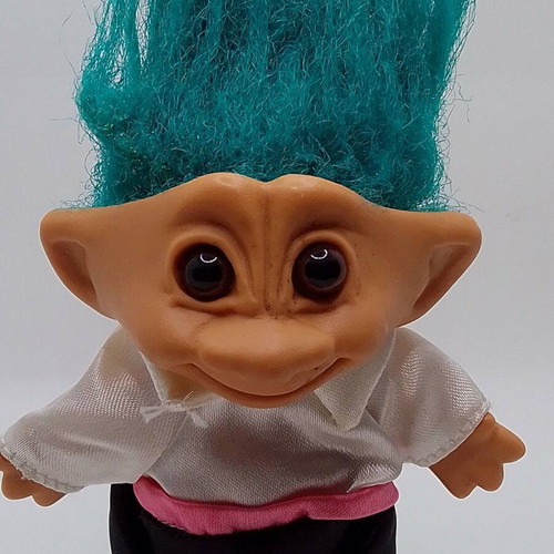 Efxoulis Troll Blue Hair like new, 10 cm height