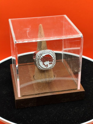 Olympiacos Euroleague basketball ring with deluxe wooden case, new