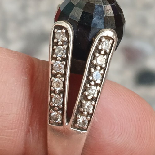 925 silver large ring with zirconia, 18.5 mm