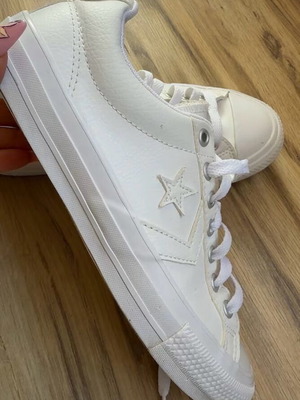 Converse white leather sneakers like new, size 37