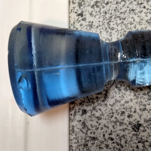 Vintage blue glass liqueur decanter