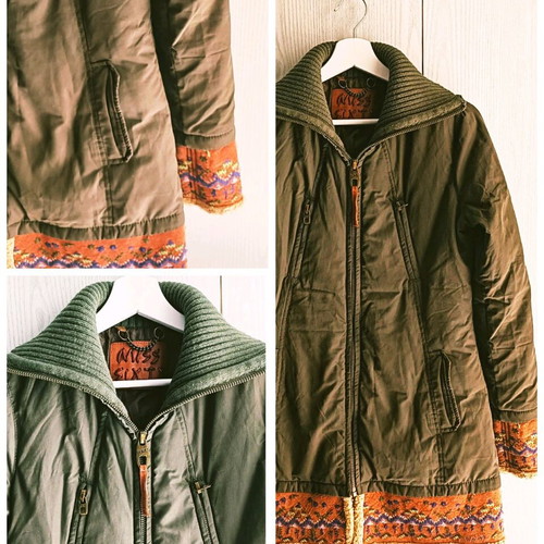 Long Puffer Jacket Miss Sixty like new, brown and green
