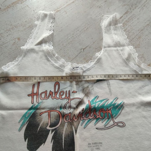 Vintage tank top with Harley Davidson print like new, white, size M