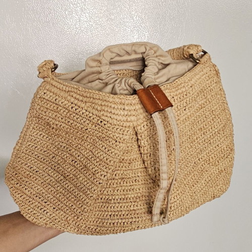 Ibeliv Raffia Shoulder Bag New, Straw Beige