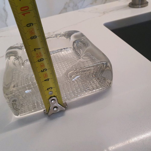Glass ashtray new with geometric design