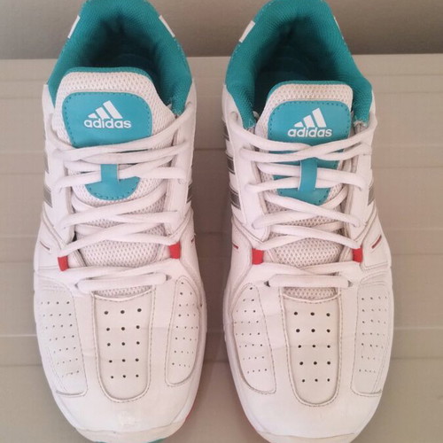 Adidas sneakers used, size 39, white with turquoise