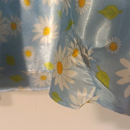 Satin summer pajamas like new blue floral set with hole