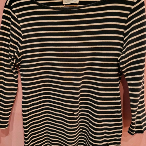 Zara organic cotton blouse size L like new, black and white