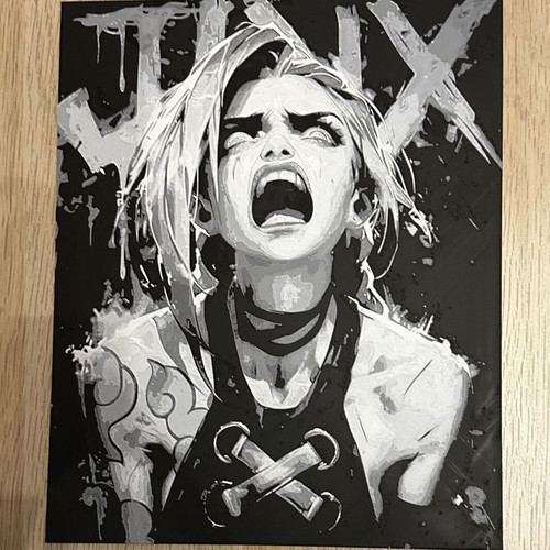 3D embossed image of Jinx from Arcane series, new