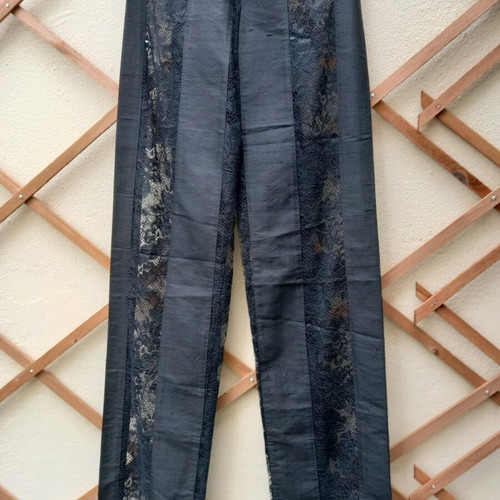Seventy women's pants black, silk taffeta and lace, like new, XS