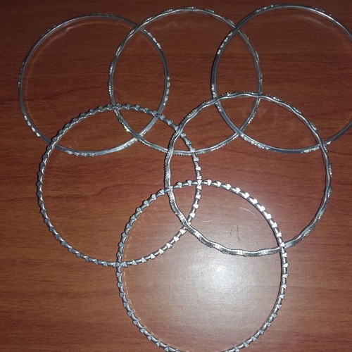 Silver bangle bracelets new, pack of 6 pieces
