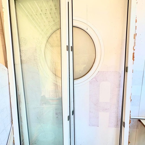 PVC balcony door single leaf with fixed panel double glazing