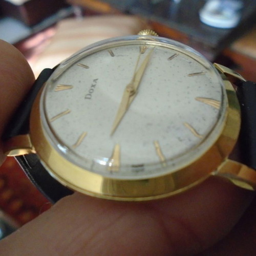 Doxa winding watch used, men's, white