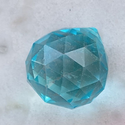 Glass Feng Shui Prism light blue new