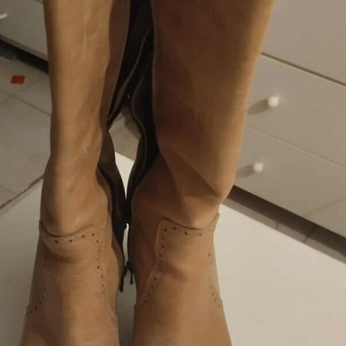 Patricia Miller leather high boots size 41 used, beige
