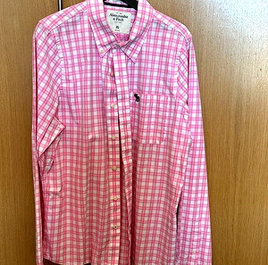Abercrombie & Fitch  αντρικο πουκαμισο αφορετο μεγεθος extra large  xl σε ροζ καρο σχεδιο