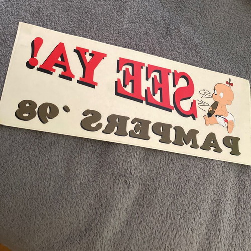 Pampers Promotional Glass Door Sticker 1998 Like New 21.5x8.5 cm