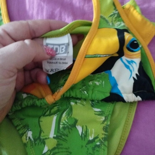 Tropical Bikini Swimwear with Toucan Print, New, Size M