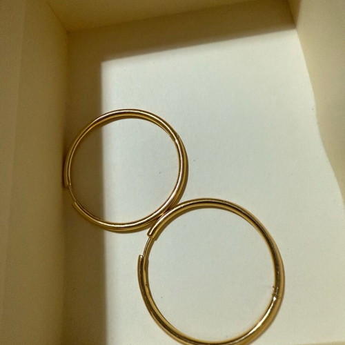 Les bijoux sezane Paris Eva hoops large like new, gold color