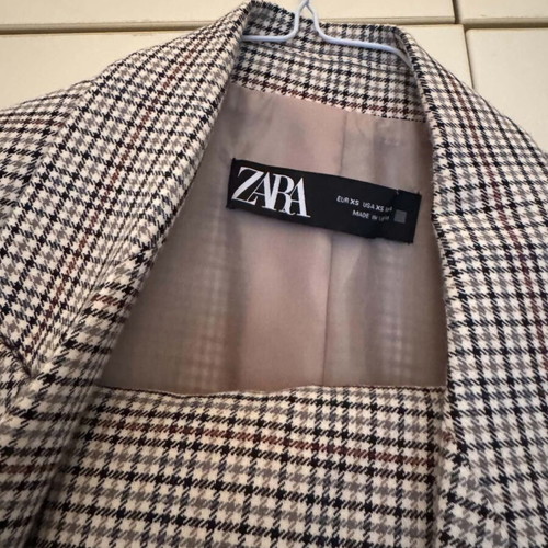Zara checked jacket and skirt set like new, size XS