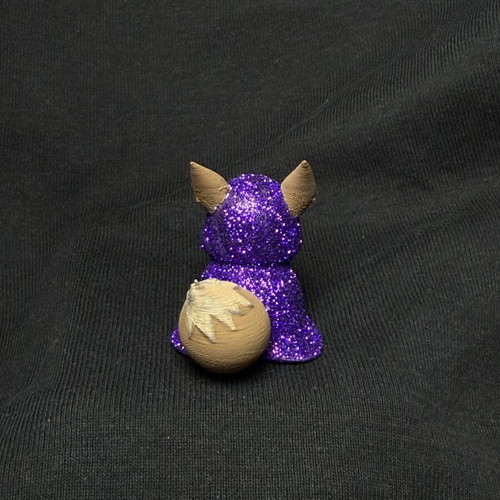 Little Figure Eevee Wearing Poncho Gengar Glitter Edition Handmade