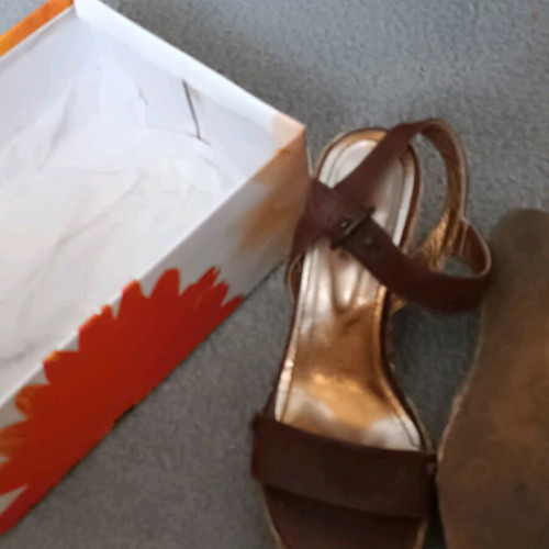 New Matic leather sandals used, platform size 38 brown