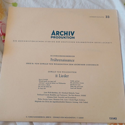 Archiv Produktion classical vinyl records used, lot of 7