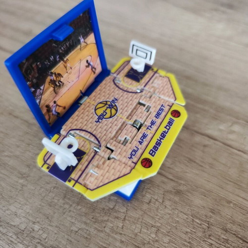 3D book keychain like new that turns into a basketball court blue