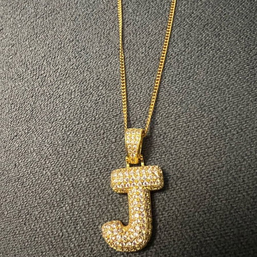 Necklace with stainless steel chain letter J new