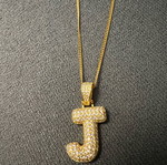 Necklace with stainless steel chain letter J new
