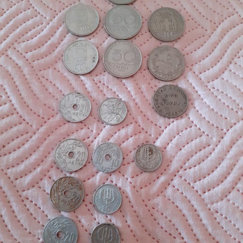 Greek coins drachmas and lepta collection