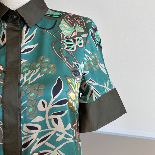 Frederica Erre floral satin shirt size S like new