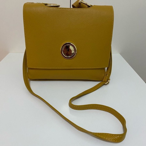 Leather hand bag new, yellow