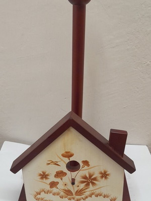Wooden kitchen paper roll holder 32cm new