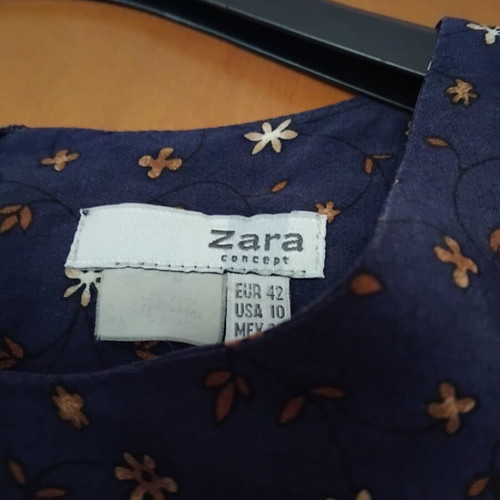 Zara sleeveless dress like new, blue and brown