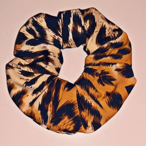 Scrunchie hair tie tiger new, brown