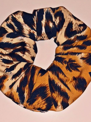 Scrunchie hair tie tiger new, brown